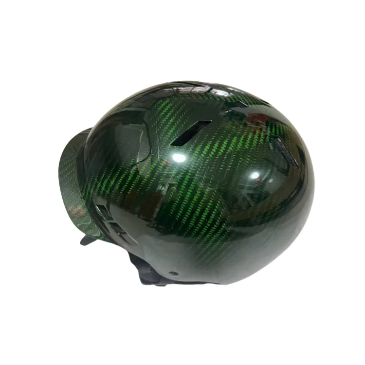 Thickened Carbon fiber material ski helmet, retro dual sport design, high toughness protective gear for unisex adult winter outd