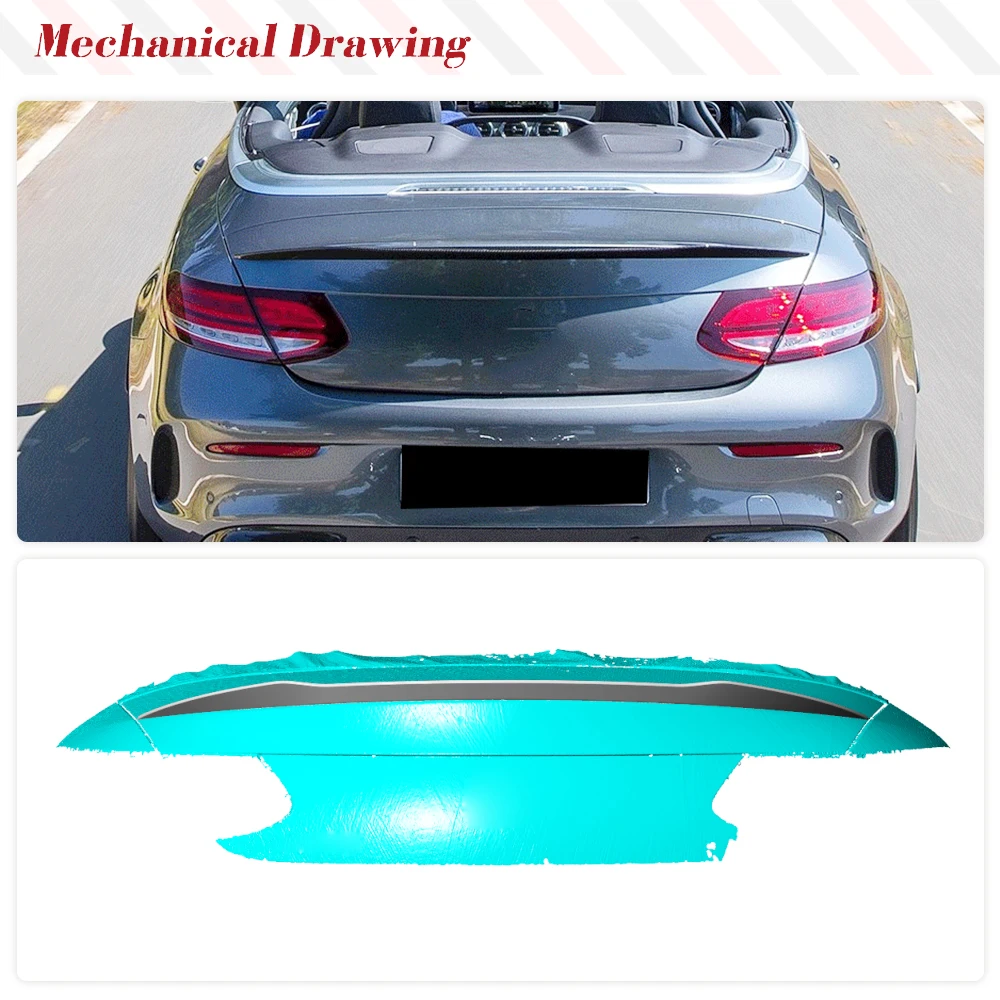 Carbon Fiber Car Rear Trunk Spoiler Wing For Mercedes Benz A205 (W205) C43 C63 AMG 2015-2020 Rear Trunk Boot Lip Wing Spoiler