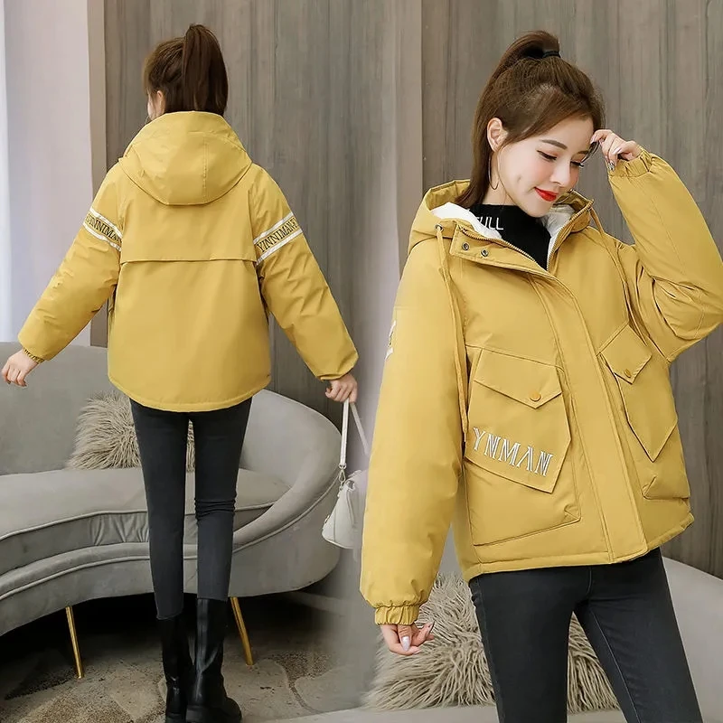 

Autumn Winter Women Parka 2022 New Korean Loose Cotton Padded Jacket Short Thick Down Coat Outerwear Gilrs jaqueta feminina F129