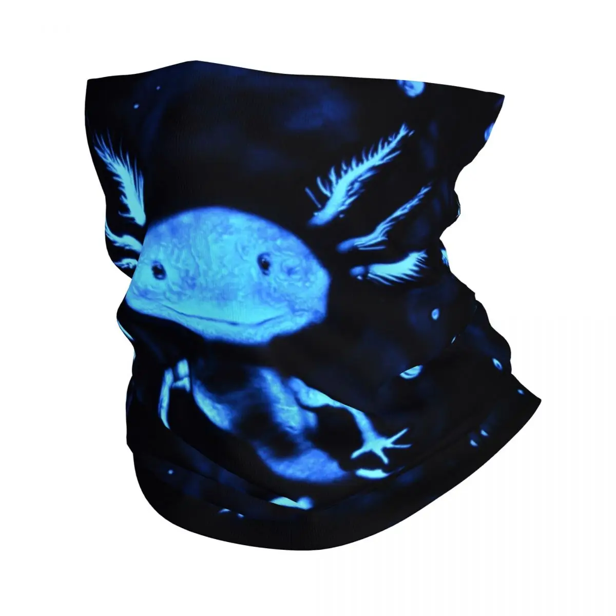 Custom Axolotl Sand Art Bandana Winter Neck Warmer Men Windproof Wrap Face Scarf for Ski Salamander Animal Gaiter Headband