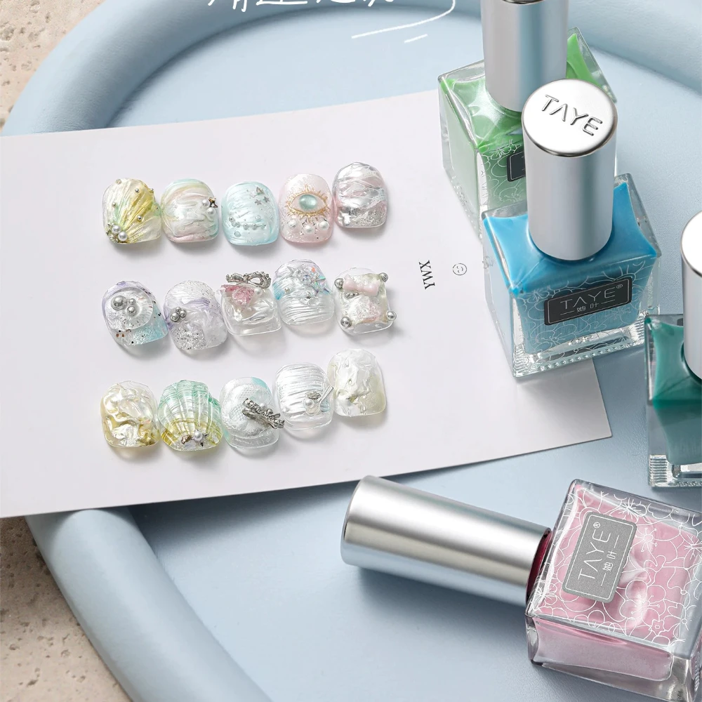 Pearl Watercolor Nail Gel Polish Smudge Blooming Ink Soak Off Varnish Marble Bubble Designer Charm Blossom Flower Manicure Decor