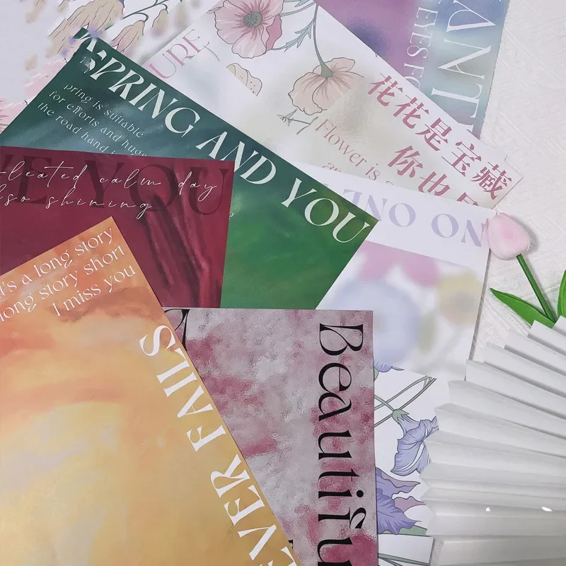 

10 шт., неясный цвет, картина маслом, бумага, цветочный магазин, упаковочная бумага для цветов, цветочная подарочная бумага, упаковочные материалы для флориста