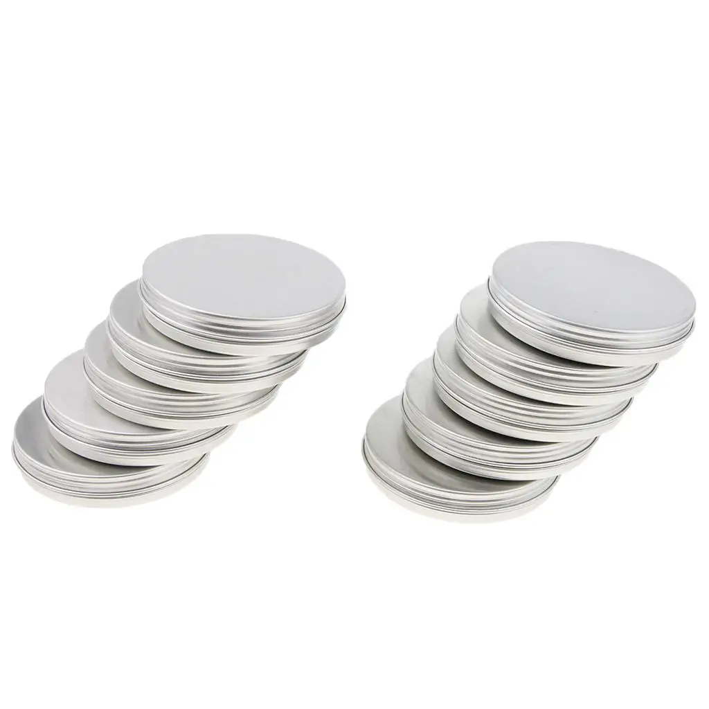 10x30g vazio de alumínio redondo cosmético bálsamo labial lata jar recipiente tampa de parafuso