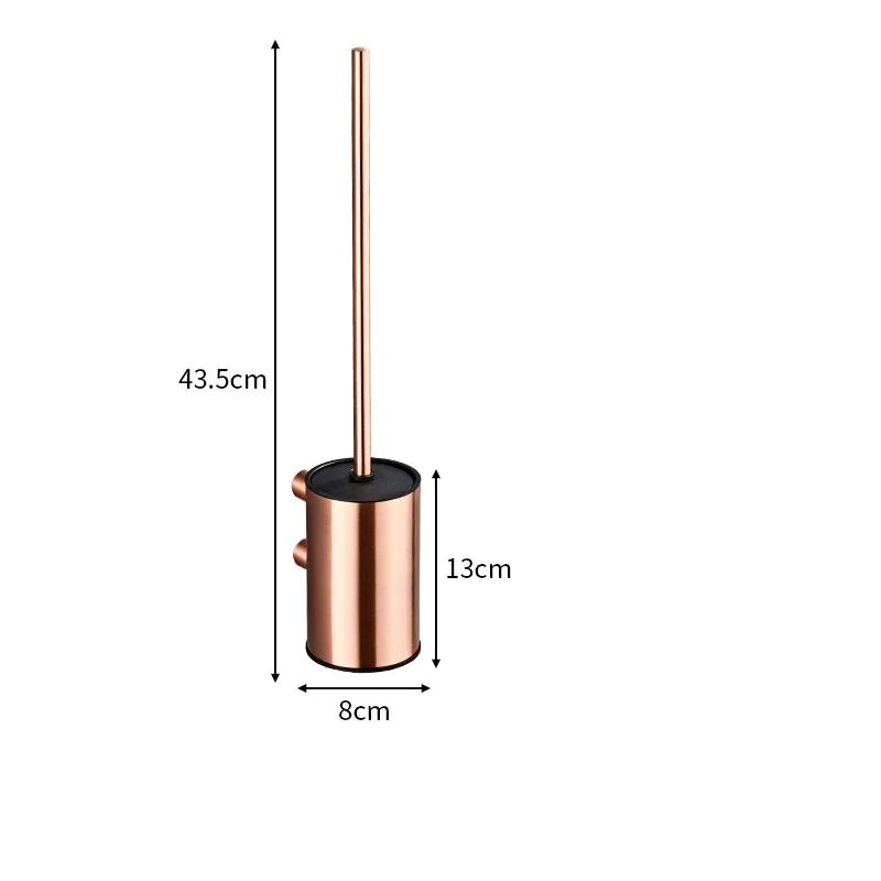WC 304 Stainless Steel Rose Gold Toilet Brush Wall Mounted Brushed Gold Toilet Brush Holder Gun Grey Toilet Brush Set