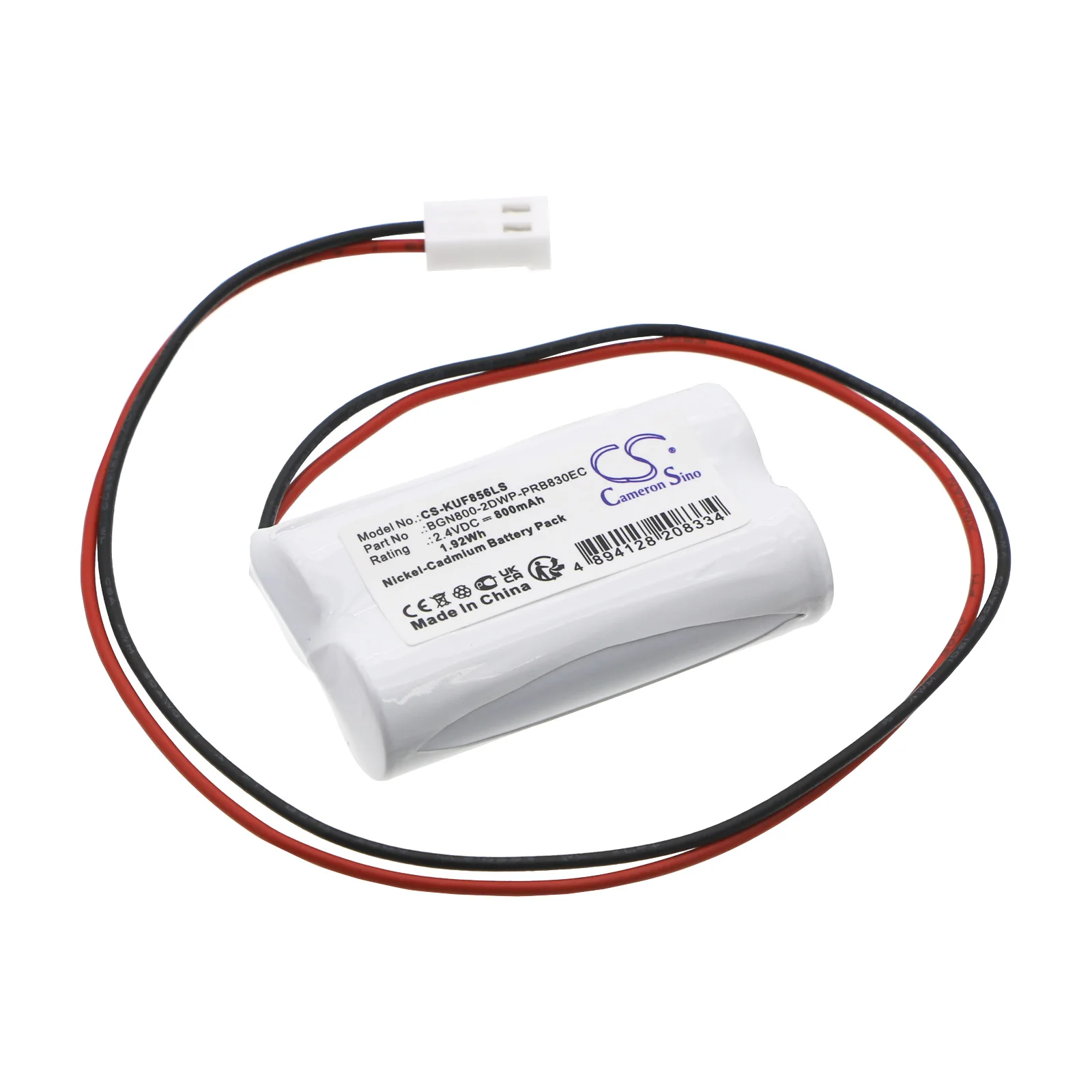 CS Replacement Battery For Kaufel 850.0061, Fire Exit Light, Fire Exit Sign 248BHXS1P, BGN800-2DWP-PRB830EC 800mAh / 1.92Wh