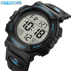 SYNOKE Men Electronic Watch Sports For Men Waterproof Luminous Multi Function Outdoor Mountaineering Large Screen Electronic