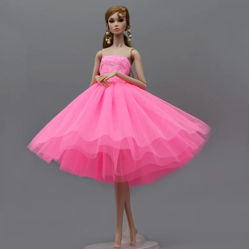 Sweet Pink Fashion Ballet Dress For Barbie Doll Outfits Party Dress Gown Vestidoes Clothes For Barbie Dolls 1/6 Doll Accessories