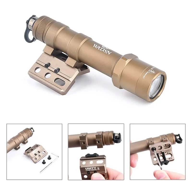 WADSN Tactical Metal Flashlight Base Adapter M600 M300 Scout Light Mount Fit 20mm Rail Airsoft Hunting Light Mount Accessories