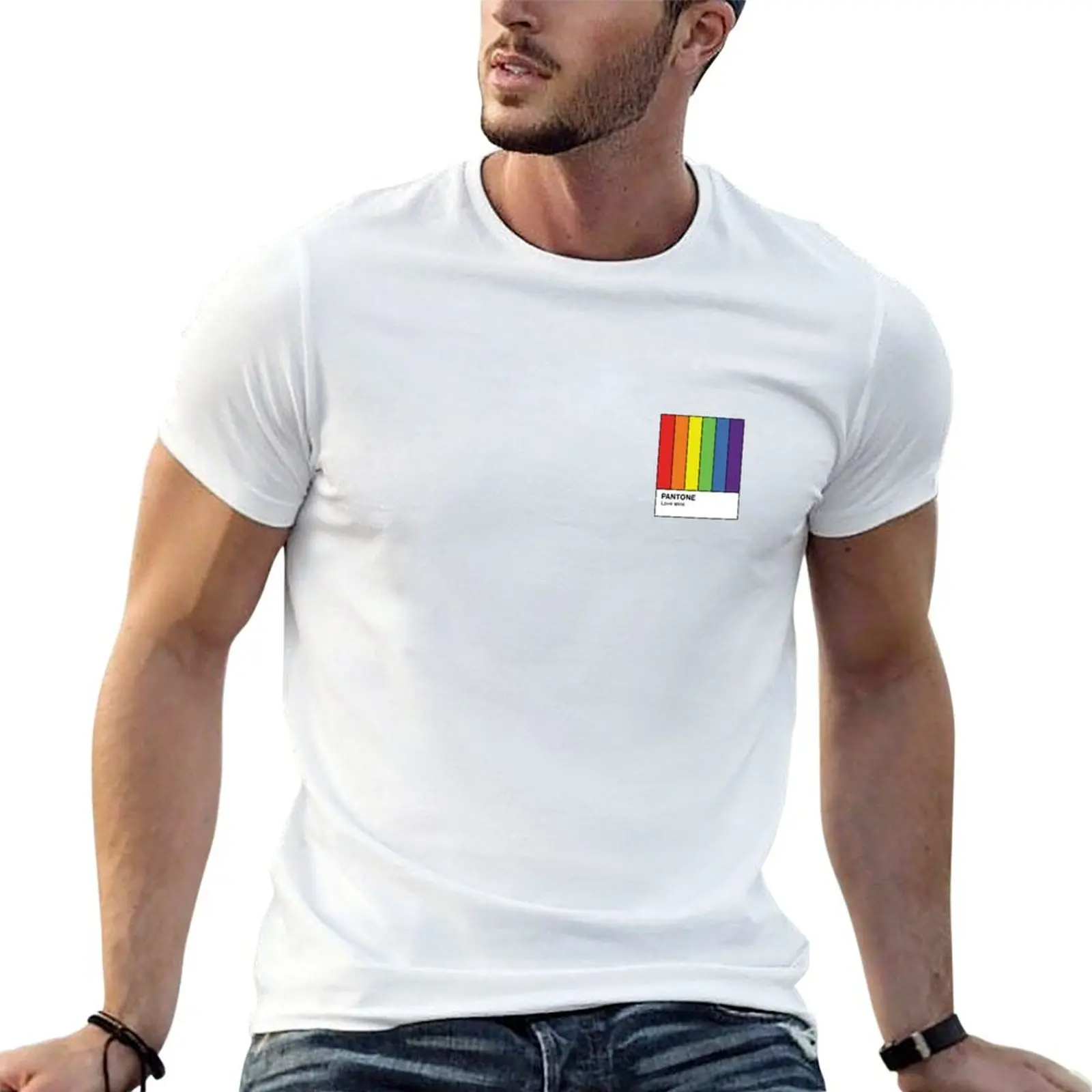 

quality high Rainbow Pantone t Pride t shirt shirts cotton man designer T-Shirt - Flag
