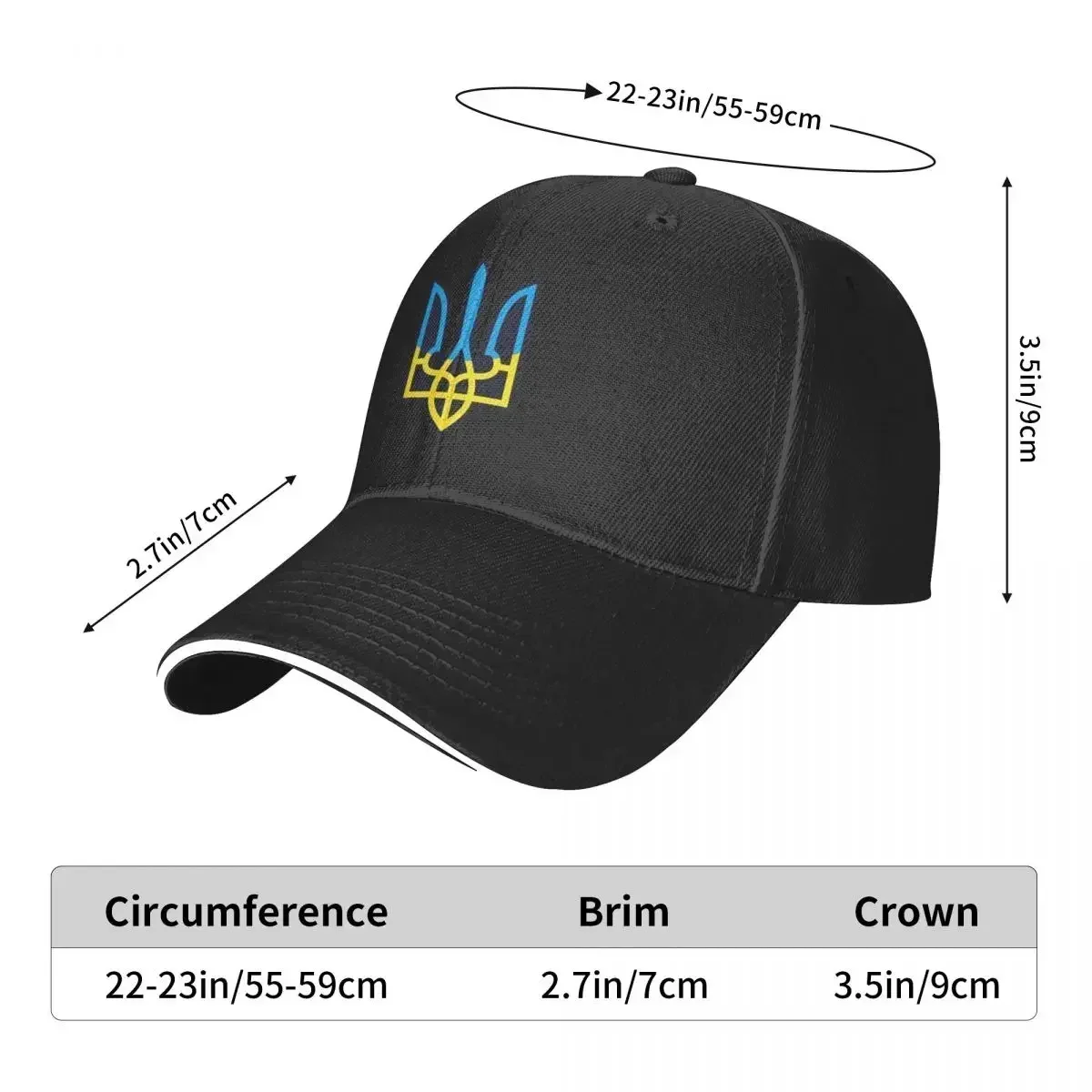 Ukrainian Trident Cap Fashion Casual Baseball Caps Adjustable Hat Hip Hop Summer Unisex Baseball Hats Customizable polychromatic