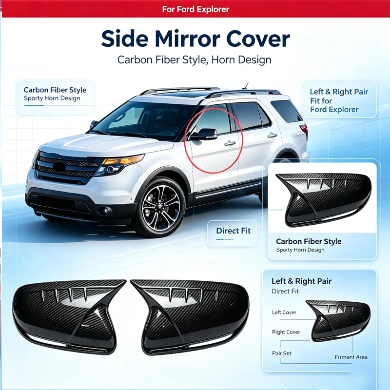 Suitable for Ford Explorer 11-14 horn rearview mirror cover North American rear view mirror housing appearance modification