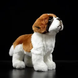 Simulated Animal Saint ST Bernard Dog Puppy Hound Switzerland Family Farm Hunter Pet Model Plush Toy Stuffed Doll Girl Boy Gift
