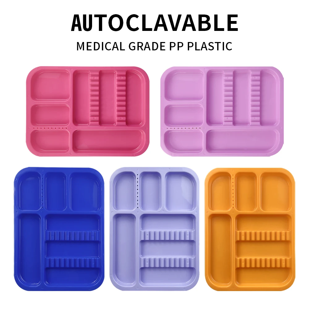 1Pcs Medical Dental Instrument Tray Plastic Separate Tray for Medical Tattoo Dentistry Tools Autoclavable Divided Split Trays