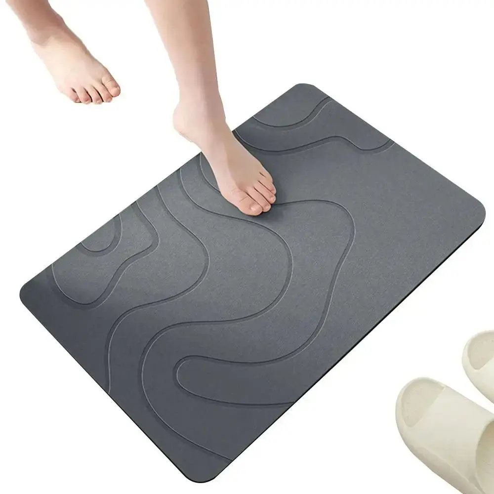 Durable 40x60cm Bathroom Anti-slip Mat Diatomite Stone Super Absorbent Entrance Carpet Anti-Slip Kitchen Floor Mat