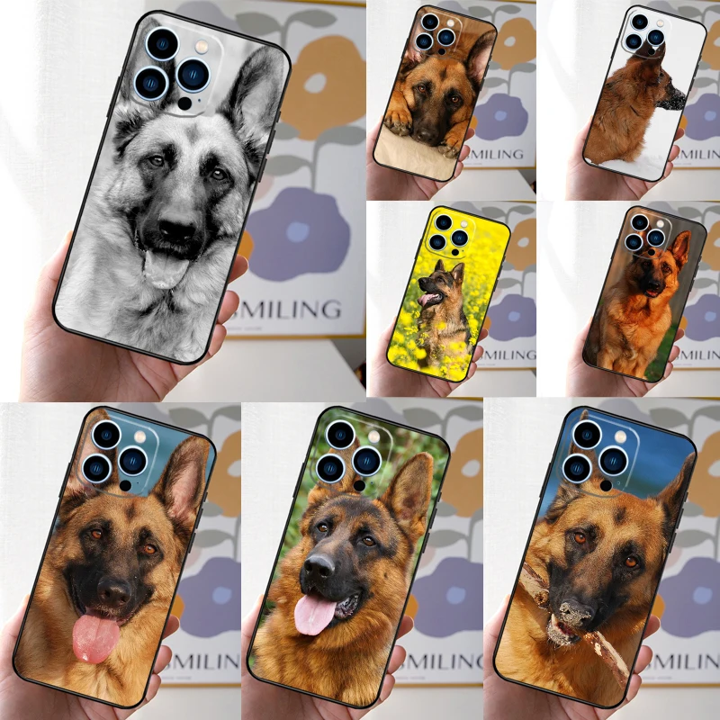 German Shepherd Dog Case For iPhone 16 15 14 13 12 11 Pro Max Mini XS X XR 7 8 14 16 15 Plus Back Cover Shell