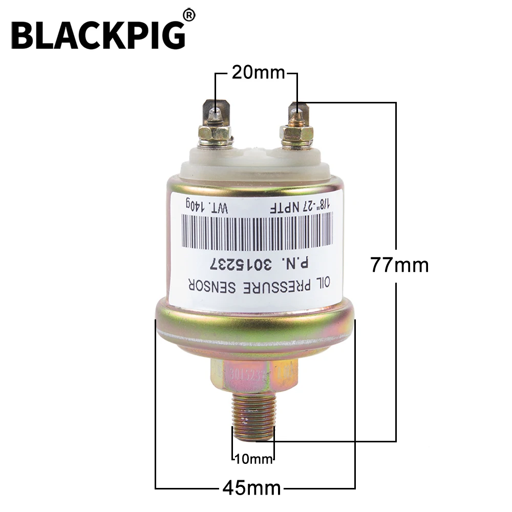 

3015237 1/8NPT Electric Generator Oil Pressure Sensor screw size 10mm WK Alarm Switch Origin VDO Sensor Diesel Genset Parts