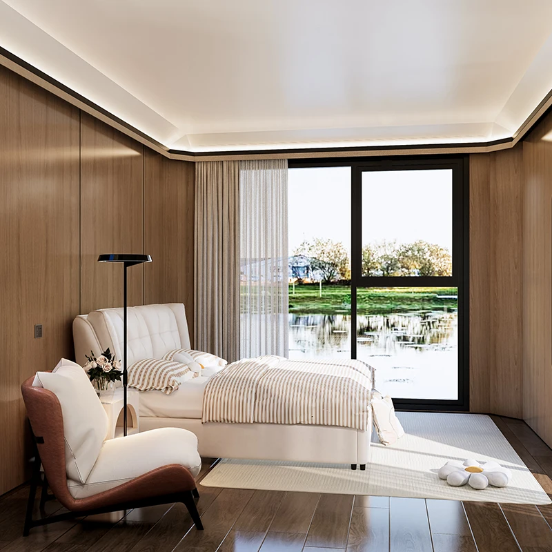 Cottage de aço pré-fabricado removível contemporâneo de 20 pés do fabricante Casa móvel de 2 quartos com impermeabilização