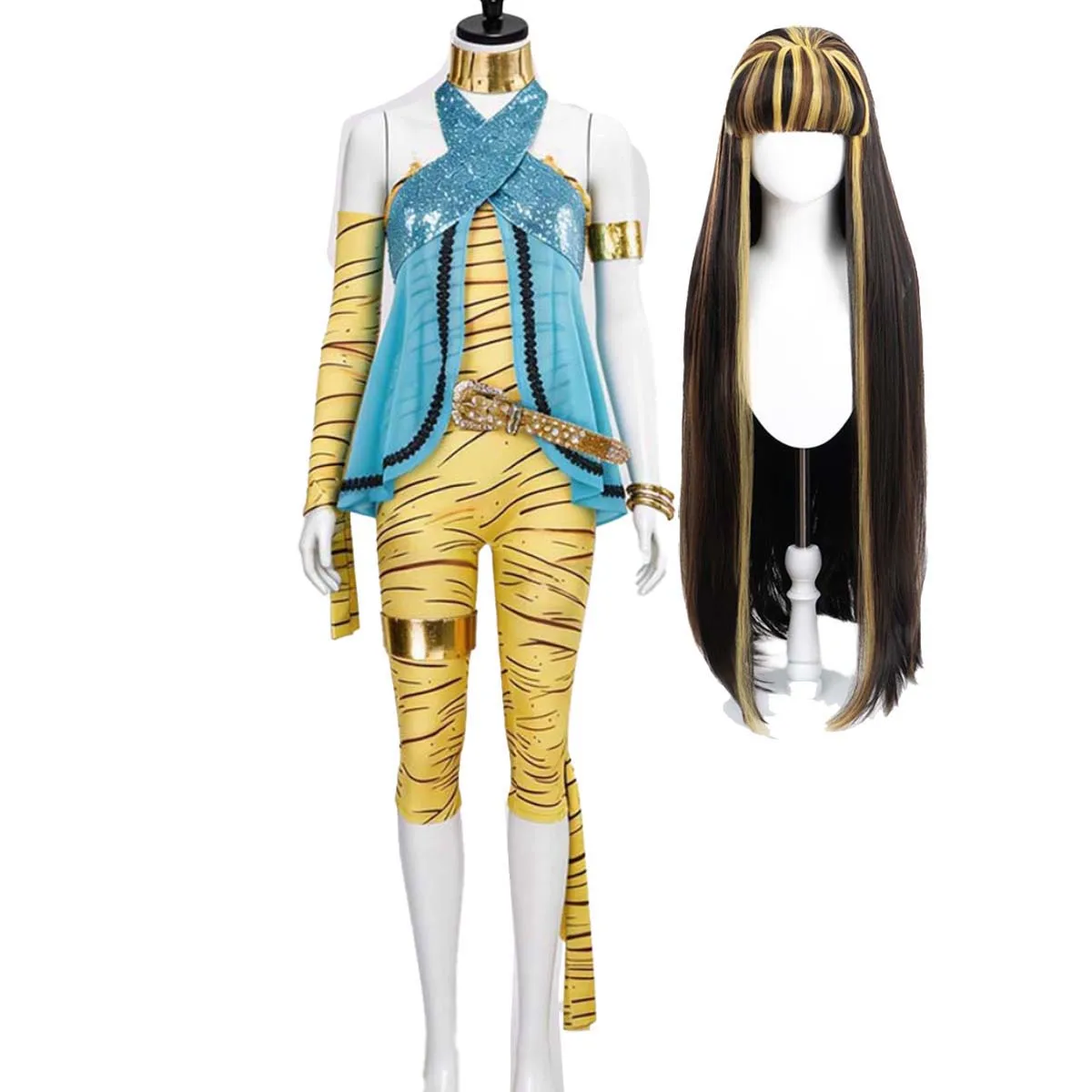 Disfraz o peluca de Cleo De Nile para fiesta de carnaval de Halloween para mujer