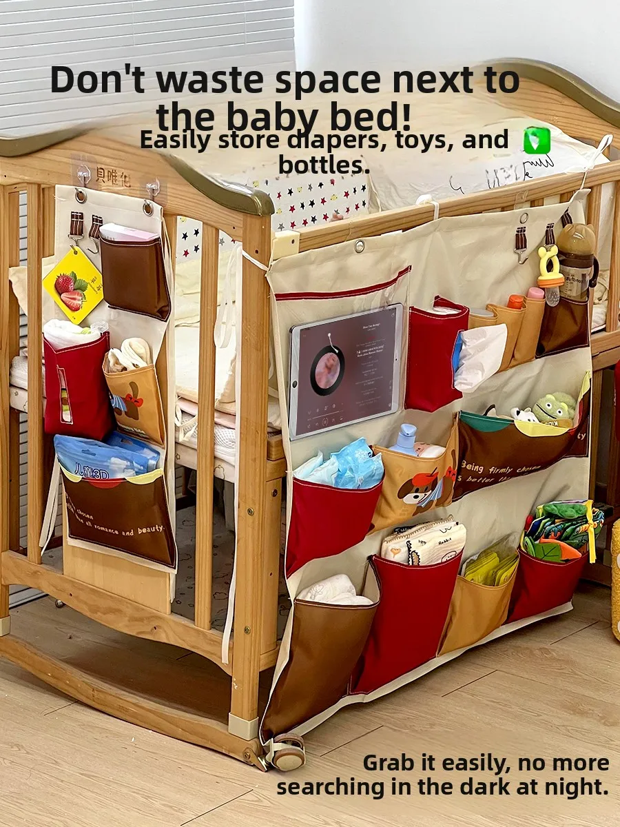 

Милая детская сумка-органайзер для хранения: подвесная сумка для подгузников, салфеток, полотенец, ковриков для ползания, детских принадлежностей, из ткани Оксфорд с мультяшным рисунком