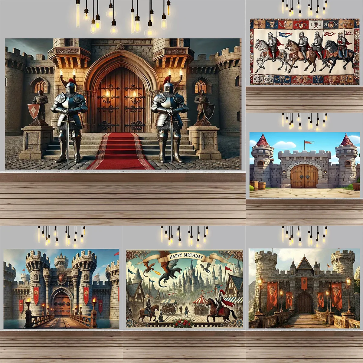 

Medieval Armor Knight Theme Party Decorations Backdrop Medieval Castle Soldiers Birthday Party Supplies Decoration Poster Banner