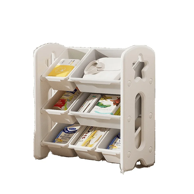 

Nordic children's shelves | Family storage racks | Multi-layer grid classification and sorting of warm living room storage
