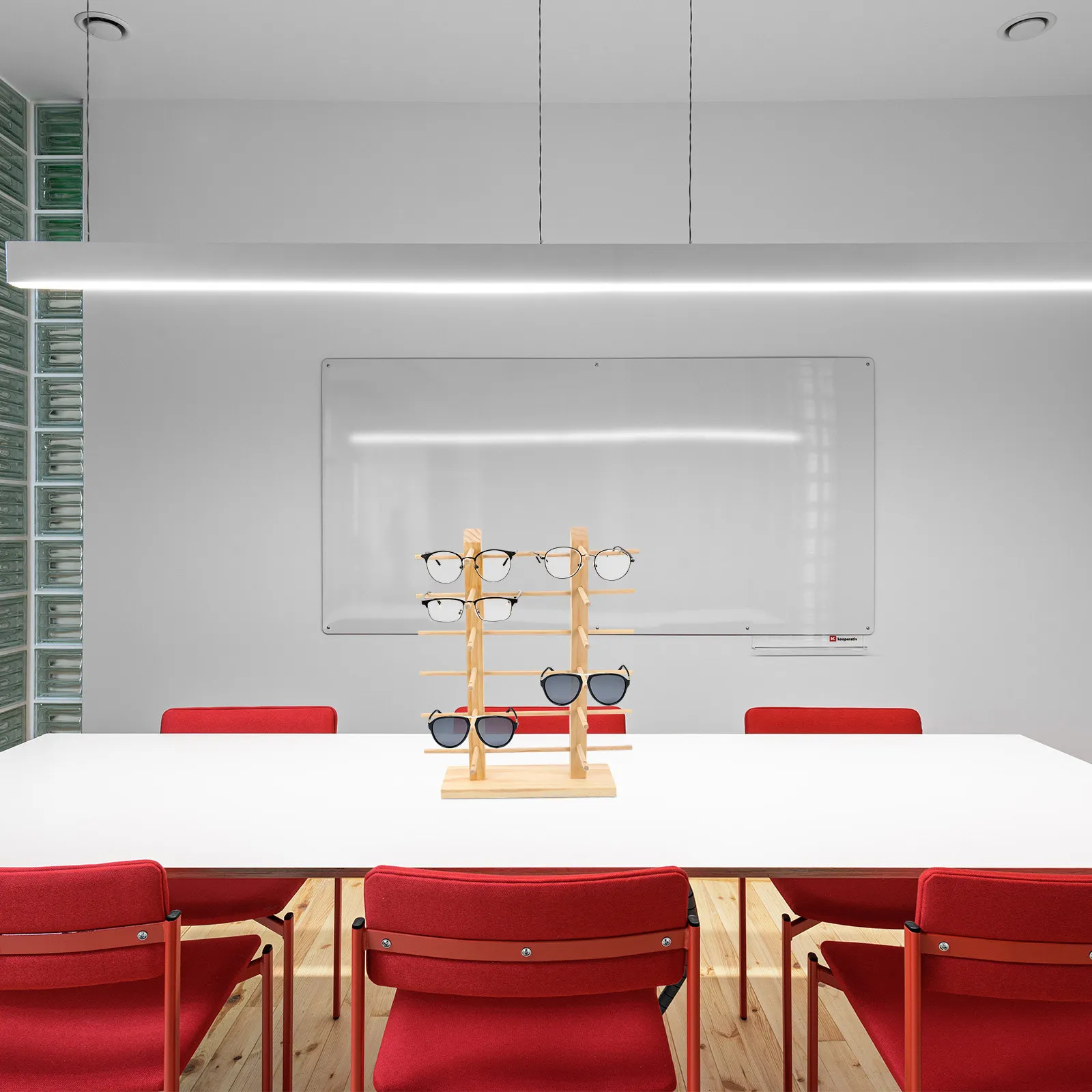 

Glasses Display Rack Wooden Sunglasses Holder Large Capacity Eyewear Storage for Home Store Desk Space Saving Wood Style Design