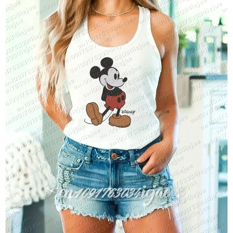 2026 Summer Vintage Mickey Mouse Print Clothing O-neck Men and Women Tops Oversized Vest Loose Male Streetwear Mens view 2
