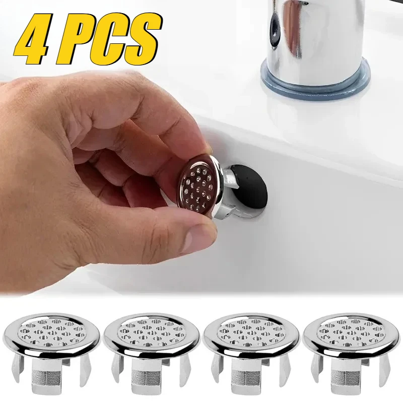 4PCS plastic bathroom washbasin, kitchen sink overflow hole plug accessories, circular drainage cover basin accessories