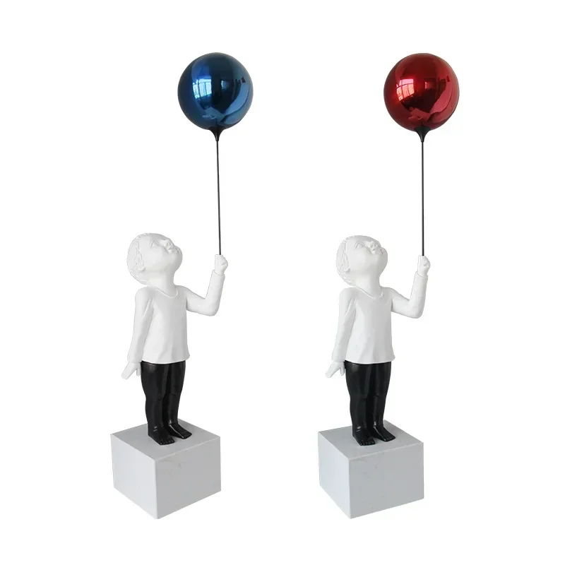 

Balloon boy children's room decoration model room hotel, entrance entrance wine cabinet resin ornament