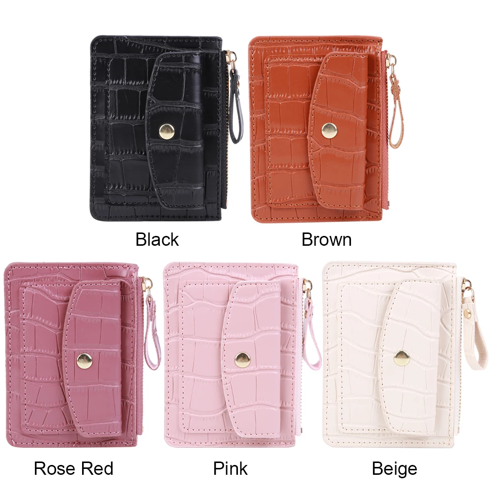Portafoglio corto moda donna Porta carte portamonete in pelle PU Portafoglio porta soldi casual multi-slot Borsa quotidiana per donna