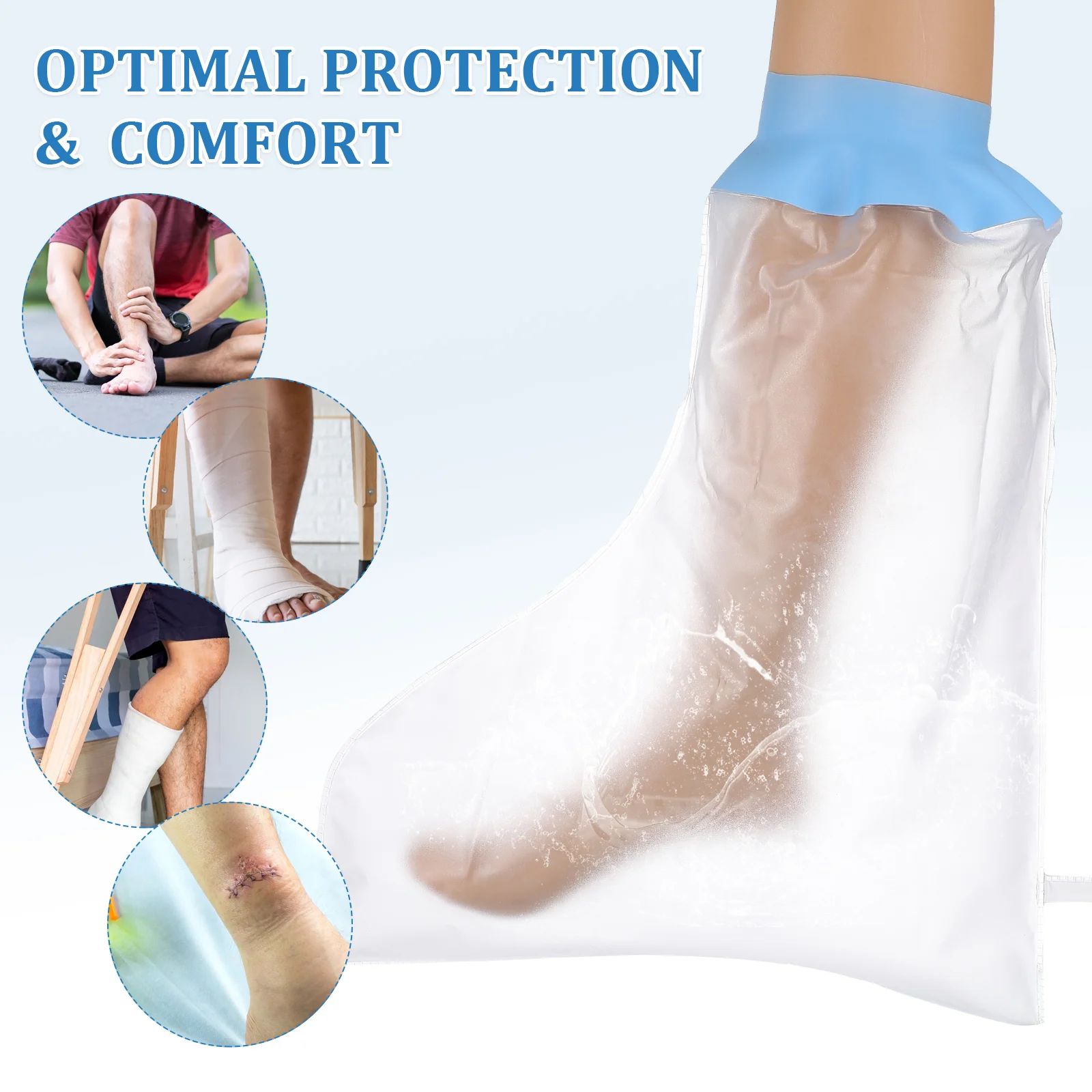 Care Plaster Waterproof Foot Covers Shower Poufs Leg Scooter for Broken Pp Cast Shield