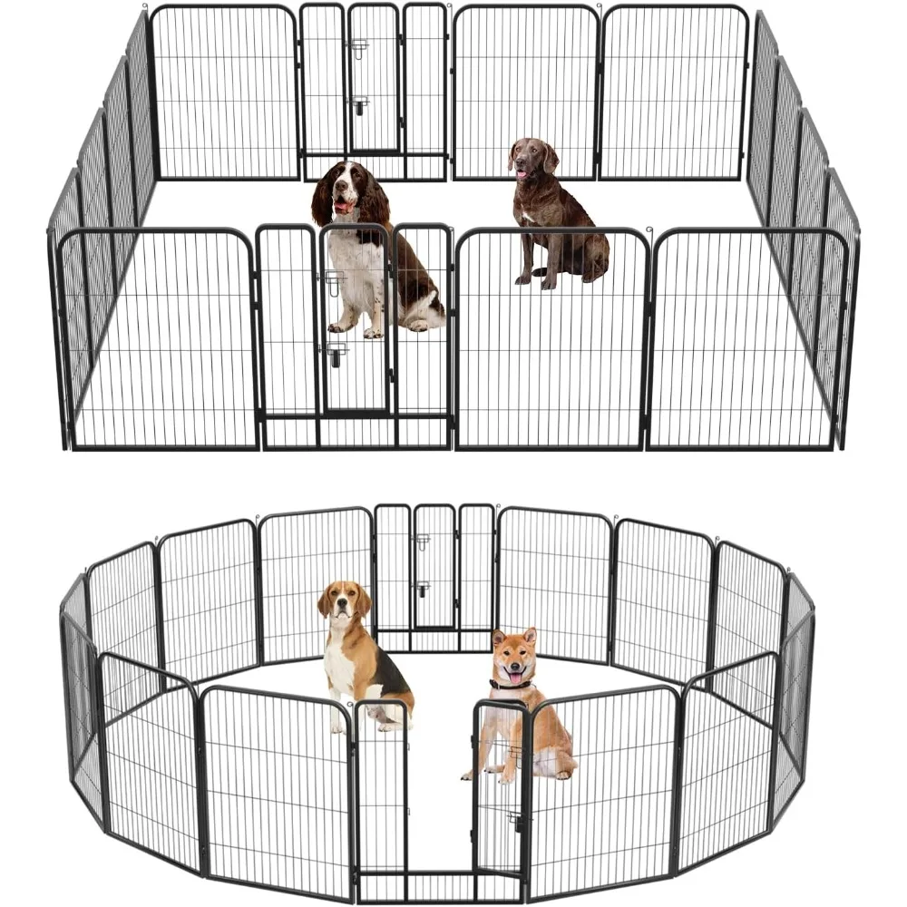 Playpen Pen Dog Kennel 16 Panels 40 Inch Hight Indoor Outdoor Folding Metal Portable Puppy Exercise Pen Heavy Duty Dog