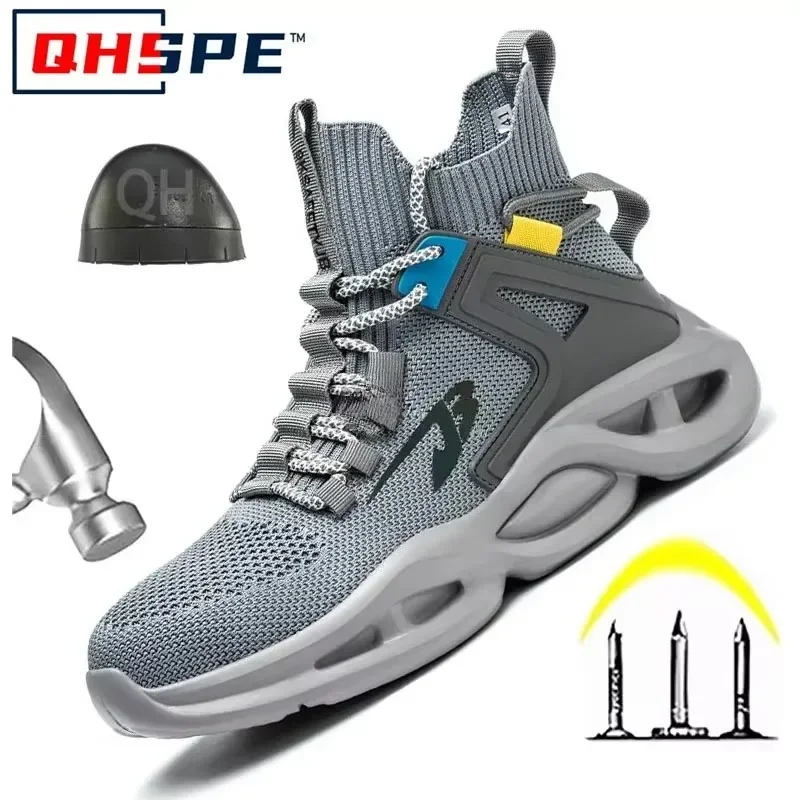 

Steel Toe Work Safety Boots Fashionable Men's Anti Stab and Anti Smash Sports Shoes Lightweight Men's Safety Shoes