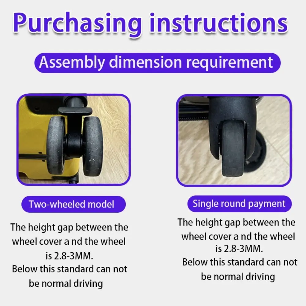 4ชิ้นกระเป๋าถือเดินทางล้อกระเป๋าเดินทางลดการสึกหรอของล้ออุปกรณ์ป้องกันล้อกระเป๋าเดินทางสามารถครอปได้