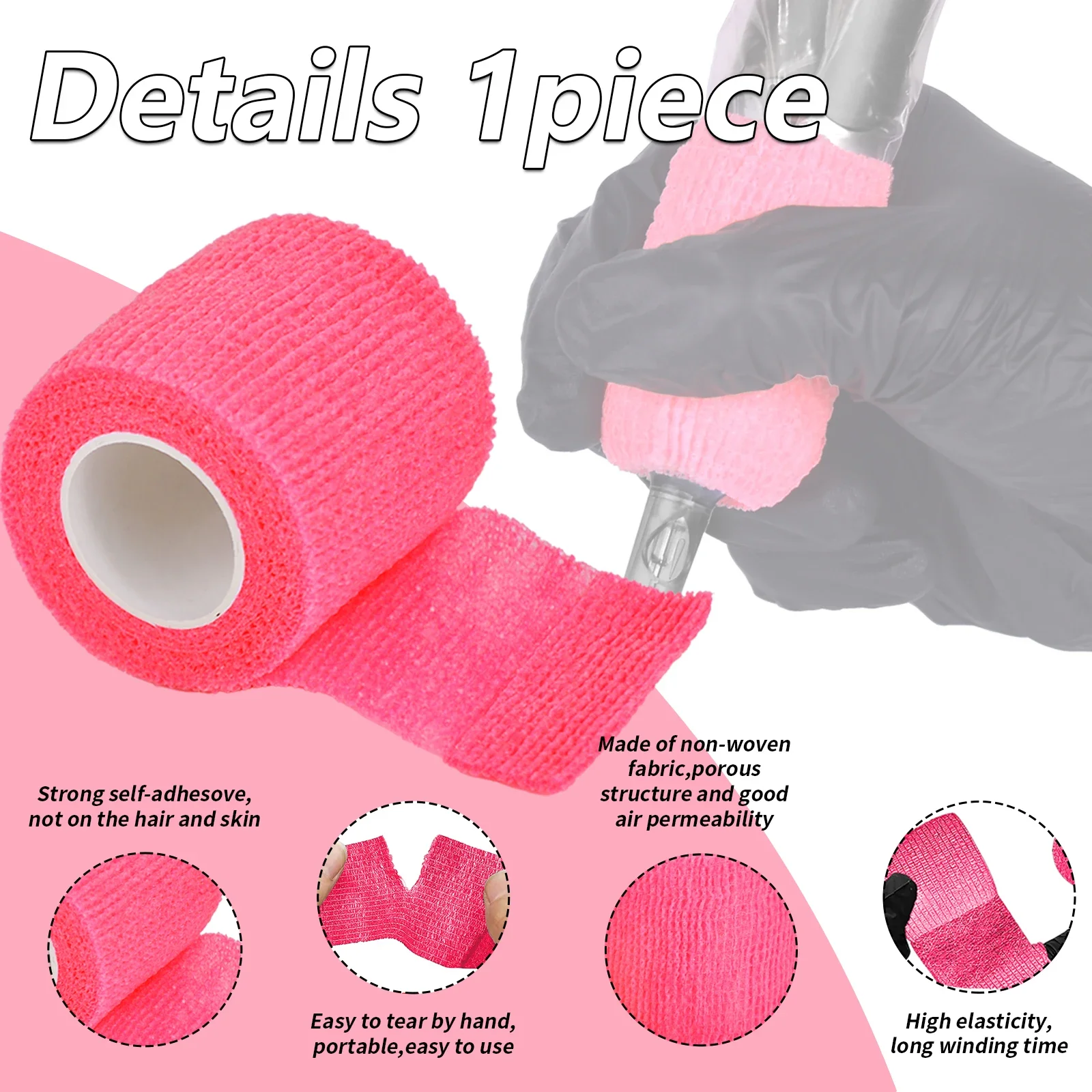 Tattoo Pencil Sleeve Bag Covers 200Pcs and 3Pcs Pink Bandage Practice Taattoo Sets Microblading Supplie for Artists