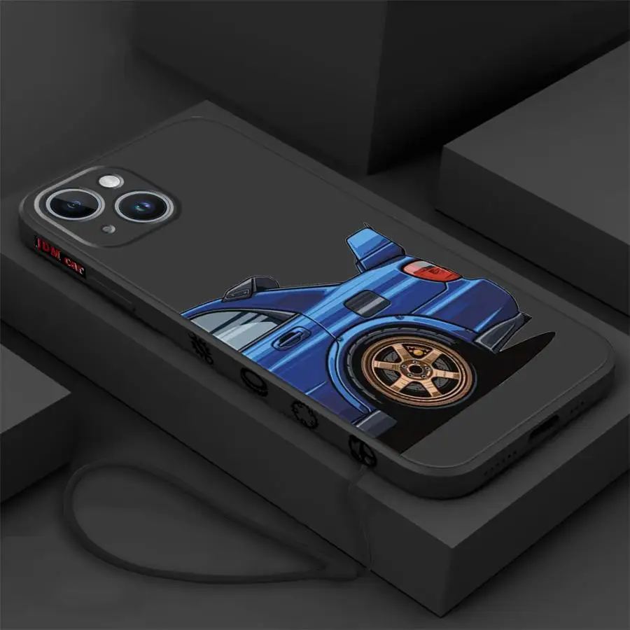 Japan JDM Sports Cars Phone Case for Apple iPhone 15 16 Pro XS Max 13 14 Plus XR SE 7 8 12 11 Pro plus Matte