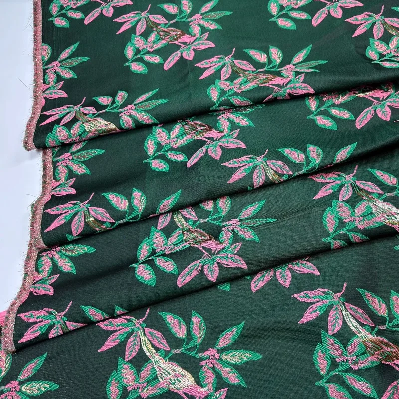 Chinese Style Flower and Bird Jacquard Tang Costume Fabric Autumn and Winter Qipao Vest Woven Brocade Ancient Costume Fabric