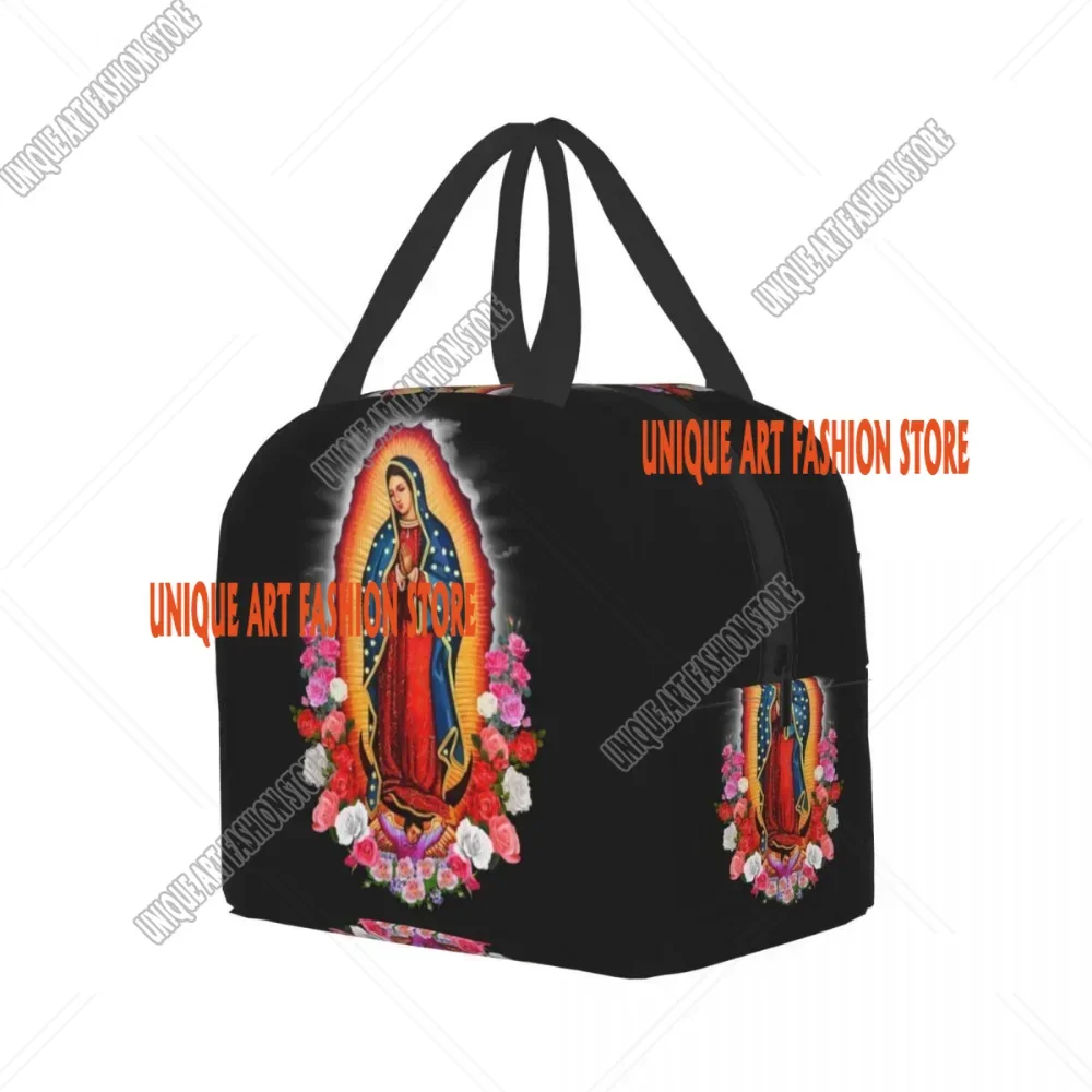 Virgin Mary Of Guadalupe Resuable Lunch Box Waterproof Mexico Catholic Saint Thermal Cooler Food Insulated Lunch Bag Office Work