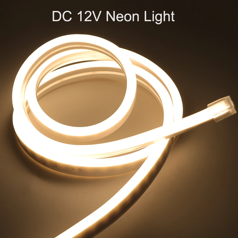 DC 12V LED Strip Light 2835 Flexible LED Neon Lights 120LEDs Waterproof Silicon Tube Neon Sign Light LED Tape Ribbon Narrow 5M