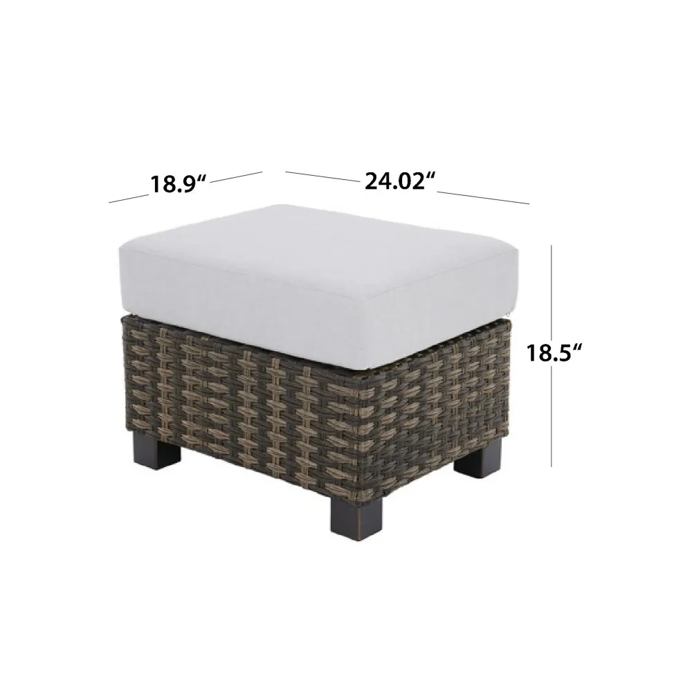 Korb-Fußhocker, braun, 2er-Pack