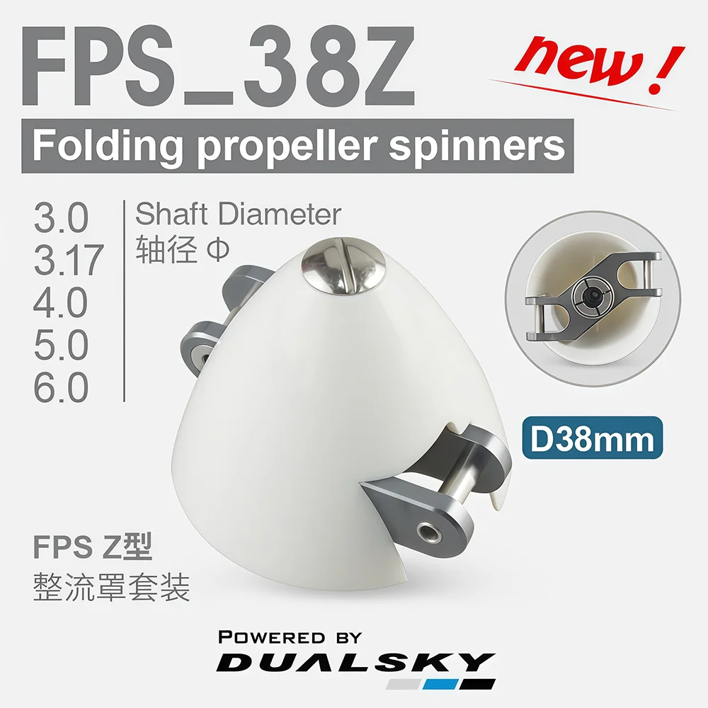 Dualsky FPS_38Z Folding Propeller Spinner Cone Dia.38mm for Shaft Hole 3~6mm Motor for RC Planes Use
