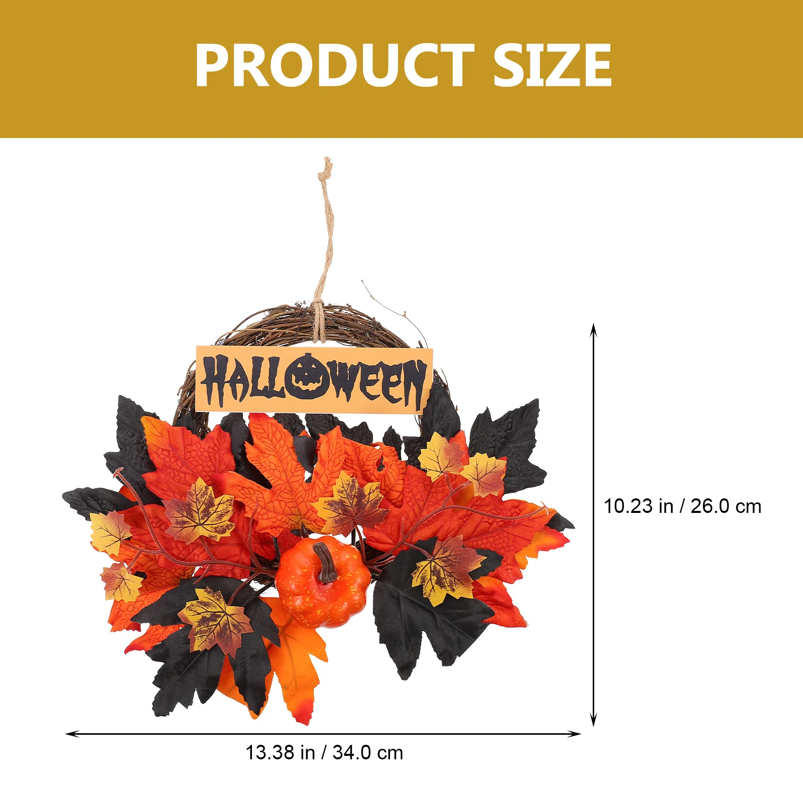 

Halloween Party Maple Leaf Pumpkin Wreath Door Window Pendant Decorative Hanging Garland Autumn Festival Decor Outdoor
