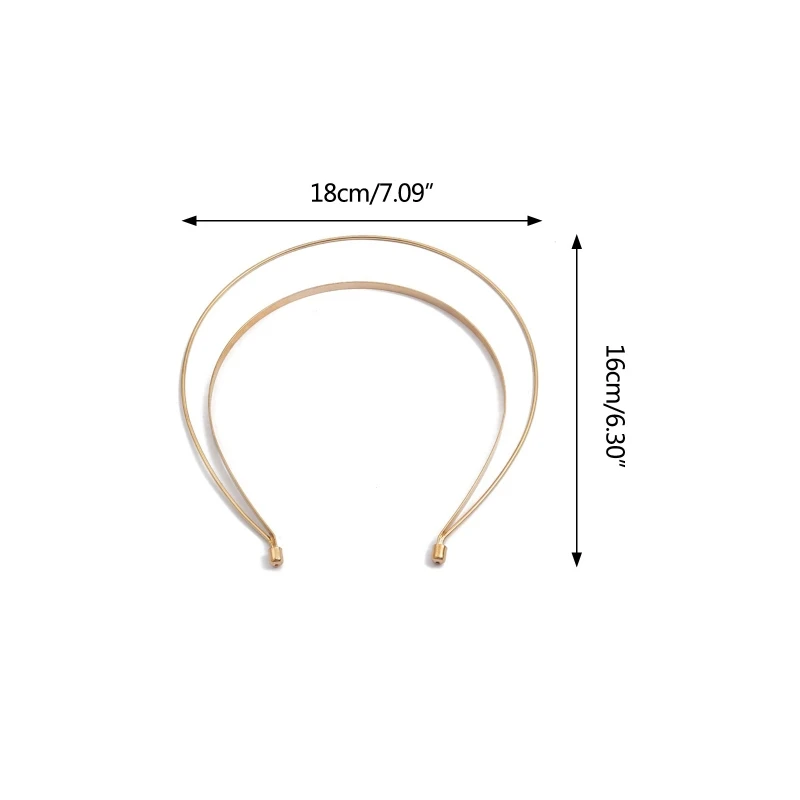 Gold Silver Head Band Metal Hairwear Hair Bands Blank Base Setting for Women Wedding Jewelry Making Components DIY