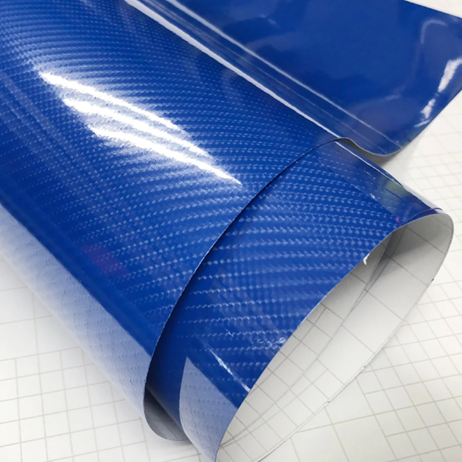 Top quality Ultra Blue Gloss 5D Carbon Fiber Vinyl Wrap 4D Texture Super Glossy 5D Carbon Wraps With for 10/20/30/40/50/58X152CM