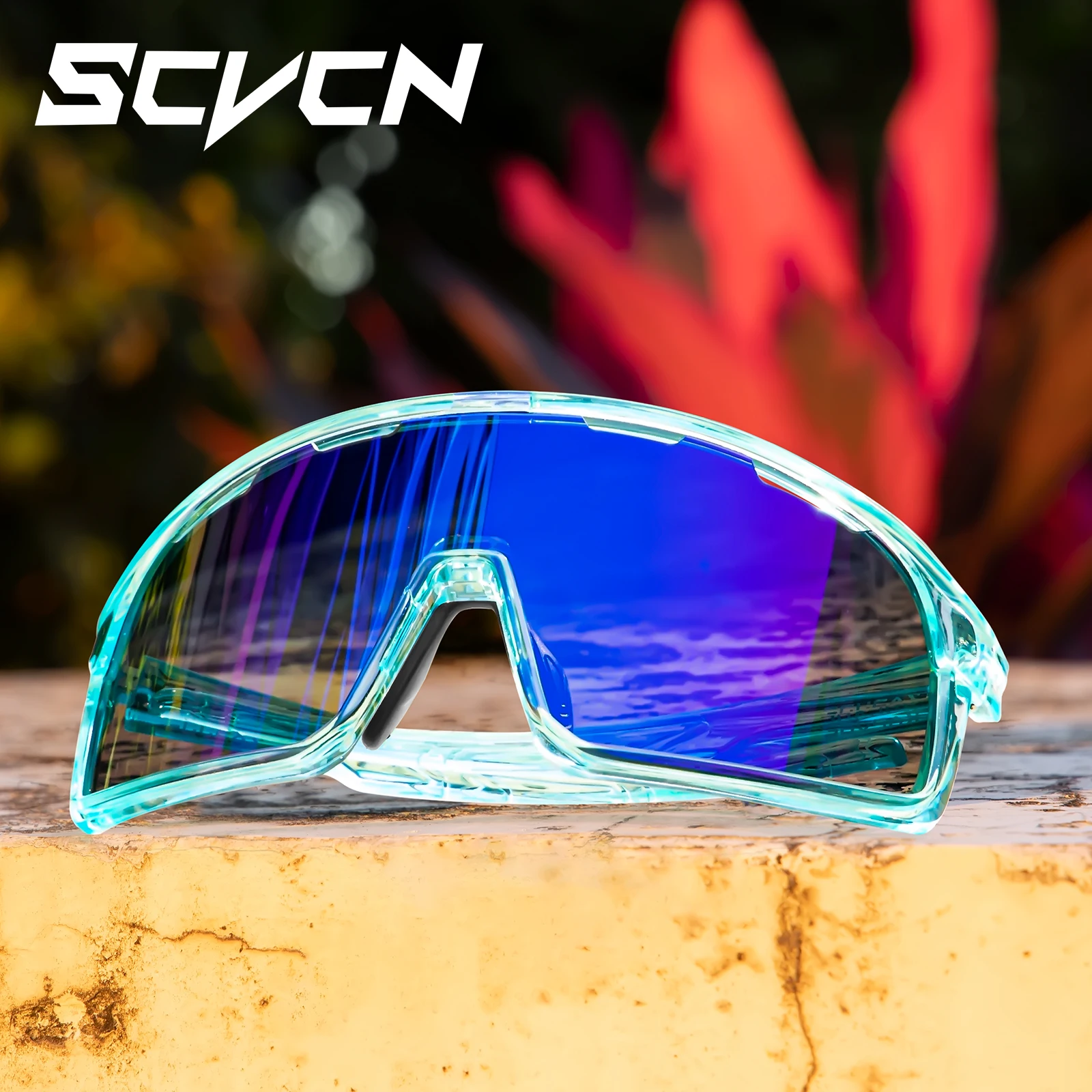 SCVCN Men Outdoor Sports Glasses Photochromic Sunglasses Bicycle Cycling Glasses Women Driving Bike Eyewear UV400 Hiking Goggles