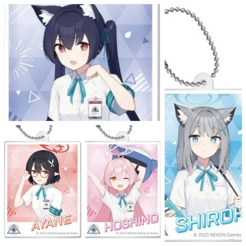 

Blue Archive Decoration Sunaookami Shiroko Show Shelf Takanashi Hoshino Indicative HD Anime Acrylic key ring keychain gift 6CM