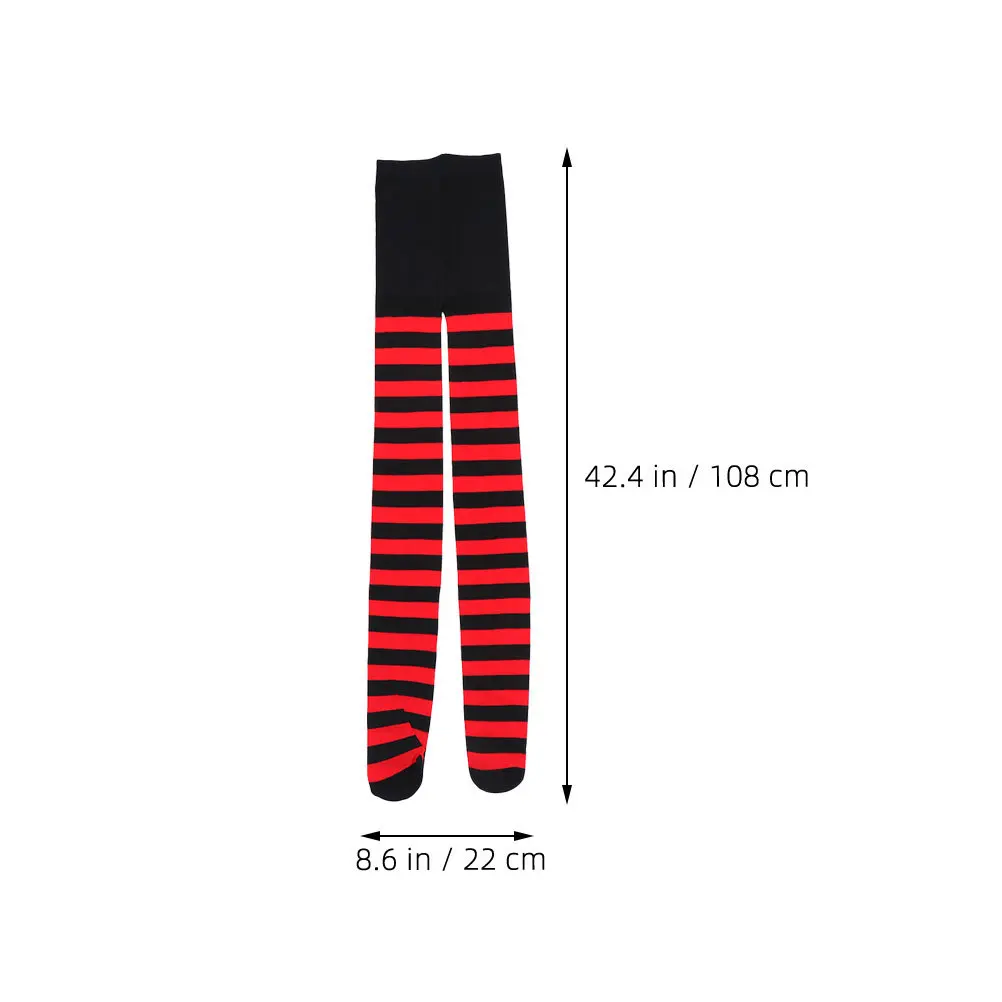 2 paia di calzini al ginocchio a righe rosse nere calze natalizie per le donne ragazze festa festiva costume cosplay inverno caldo lungo