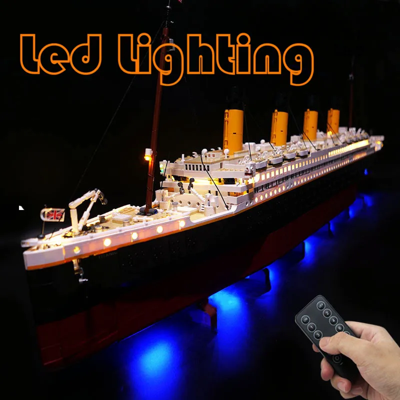 Titanic Lighting Set Tailored For 10294 Medieval Steam Boat Willie Giant Ship Not Include Building Block (Only Led Light Kit)