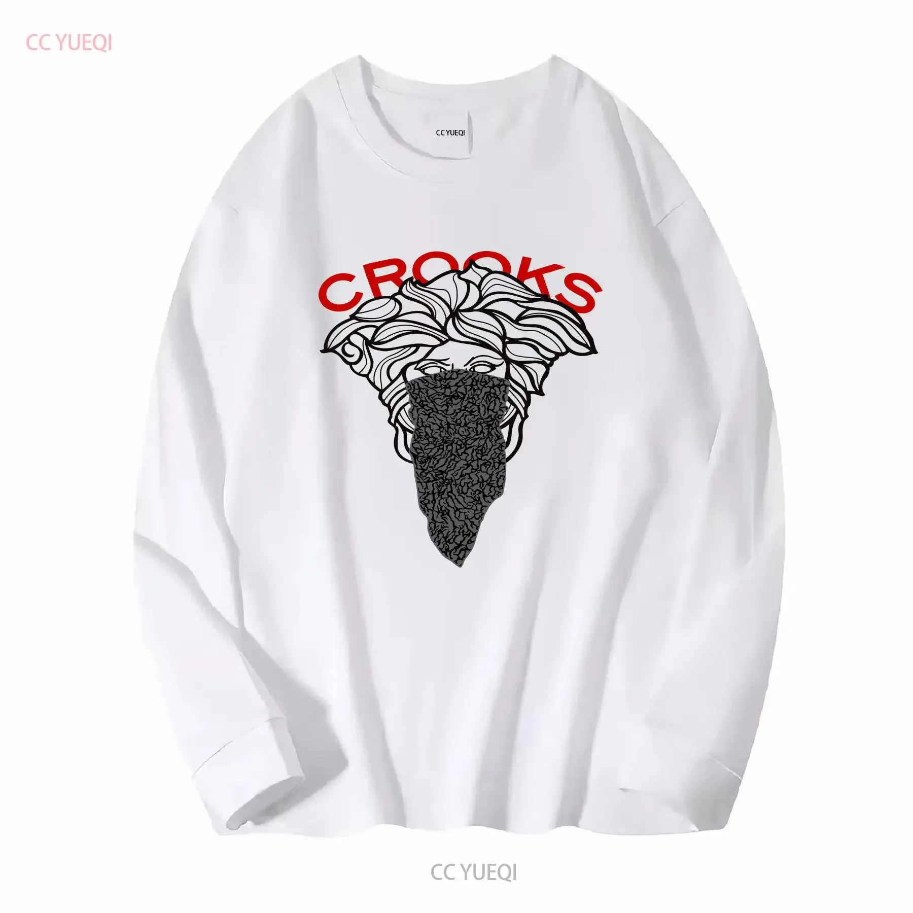 40 00 Crooks and Castles Exclusive Bandito T Shirt white PYS002 long or short sleeves vintage Washed Slightly fashion Soft