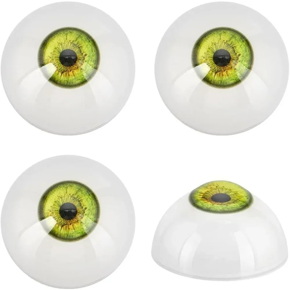 

4pcs Scary Eyeballs 32mm Realistic Eyes Acrylic Craft Eyes Half Round Human Eyes Large Eyeballs for Halloween Party Decoration